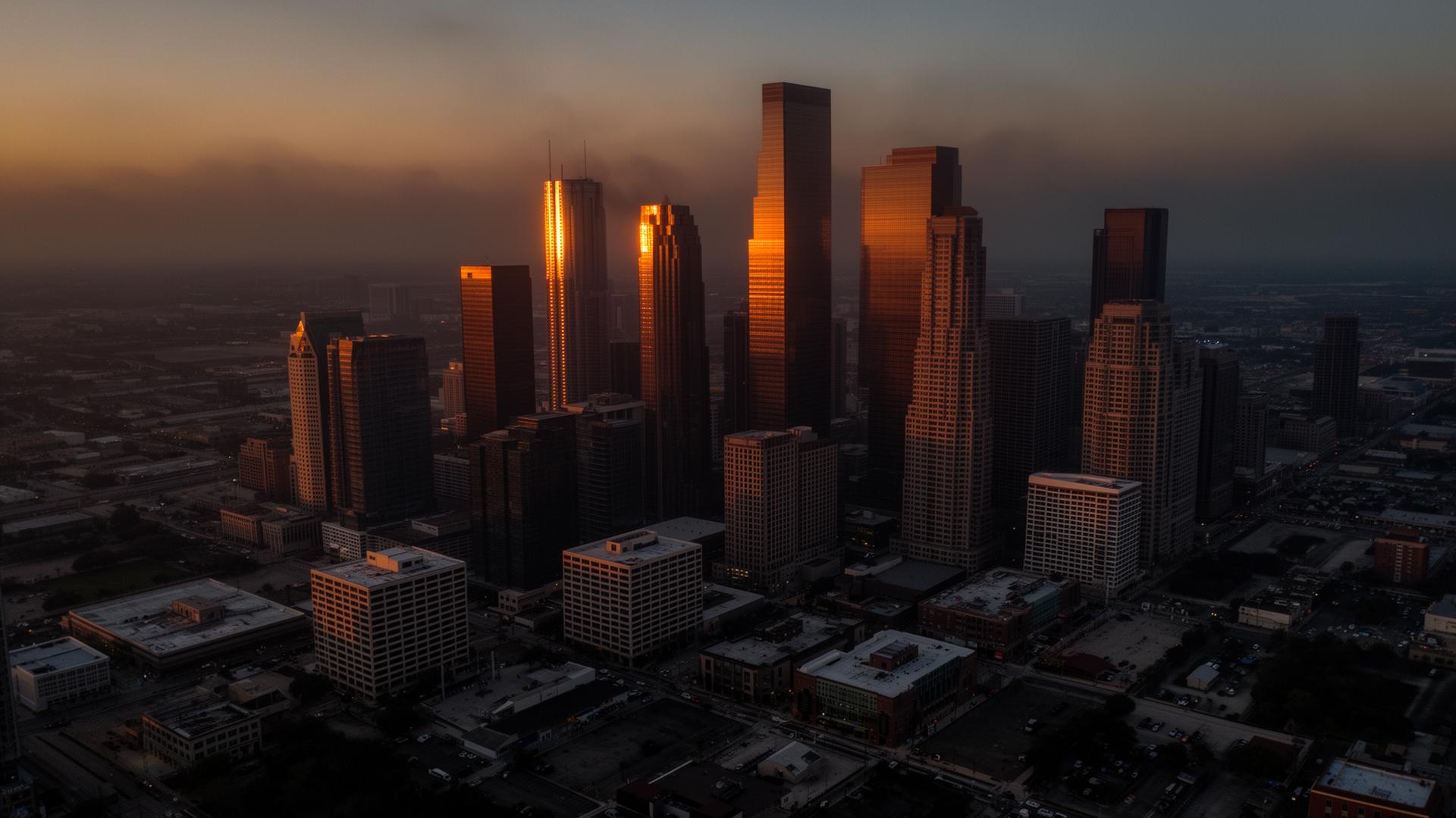 Houston skyline at dusk